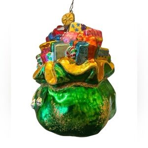 Christopher Radko “Bulging Bundle Green Toy Sack of Presents”